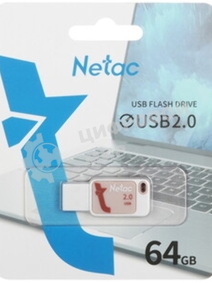 Флешка USB Netac UA31 (NT03UA31N-064G-20PK), 64Gb, USB 2.0, R/W 110/45, розовый/белый