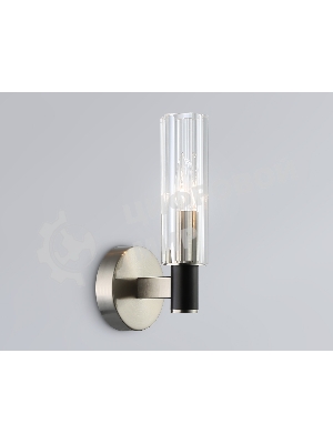 Светильник настенный Ambrella LH55507 SN/BK/CL сатин никель/черный/прозрачный E14 max 40W 120*100*250