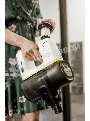 Пылесос вертикальный Karcher VC 6 Cordless ourFamily Car черный/белый, питание от аккумулятора, 250 Вт, уборка сухая, пылесборник 0.8 л, работа от АКБ max 50 мин
