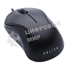 Мышь проводная Oklick 115S черный, 1200 dpi, USB, кнопки - 3