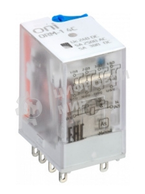 Реле интерфейсное ORM-1 4C 24В DC с LED и тест. кнопкой ONI ORM-1-4C-DC24V-L-B