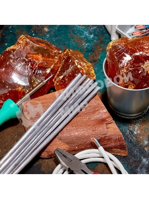 Припой пруток Rexant ПОС-30, Ø8мм, длина 400мм, ГОСТ 21931-76, олово 30%, свинец 70% (упак. 5 кг)