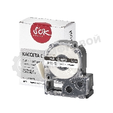 Кассета с лентой S'OK by Sakura Printing BLK5WBA11 для Epson, черный на белом, 11мм/2.5м