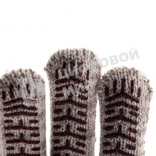 Перчатки трикотажные Сибртех усиленные, гелевое ПВХ-покрытие, 7 класс, бело-серый меланж