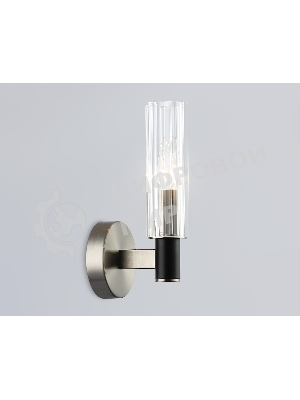 Светильник настенный Ambrella LH55507 SN/BK/CL сатин никель/черный/прозрачный E14 max 40W 120*100*250