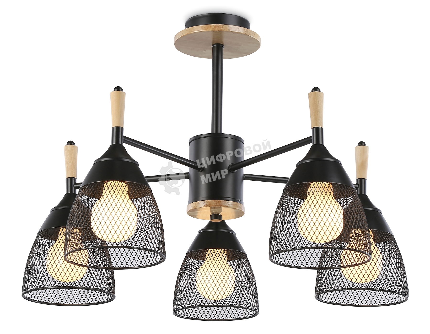 Светильник Ambrella light TR8015/5 BK черный E27*5 max 40W D600*385