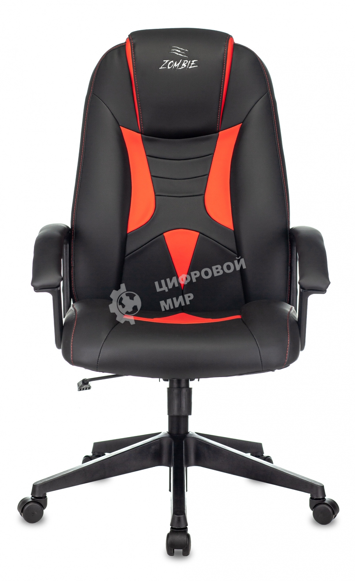 Кресло игровое Zombie 8 черный/красный, искусственная кожа, крестовина пластик