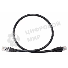 Патч-корд литой AOpen ANP612B-BK-0.5M (7/0.20) UTP кат.6 черный 0,5m