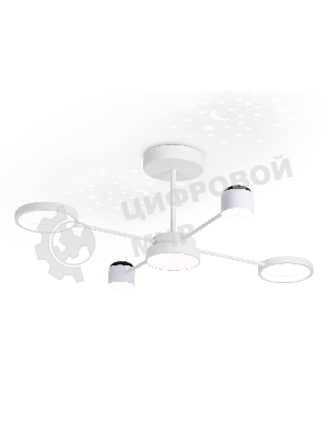 Потолочный светодиодный светильник с пультом Ambrella light FL51631/4+1 WH белый 3000K-6400K 48W 910*745*300 (ПДУ ИК)