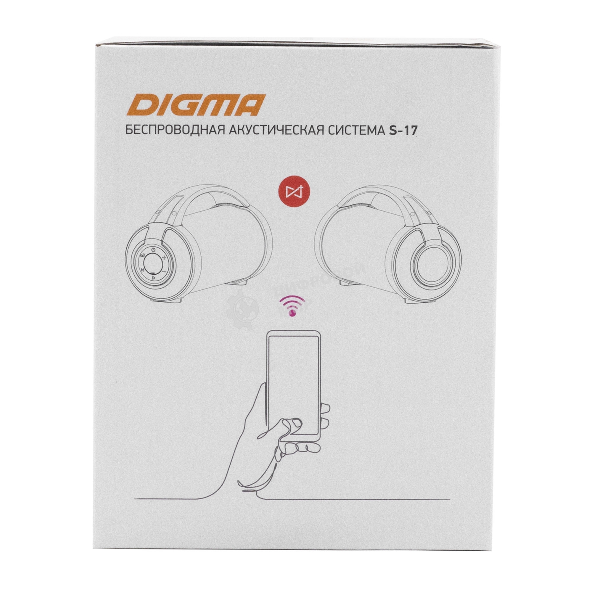 Колонка портатитвная Digma S-17 черный 8.5W 1.0 BT/3.5Jack/USB 10м 1500mAh