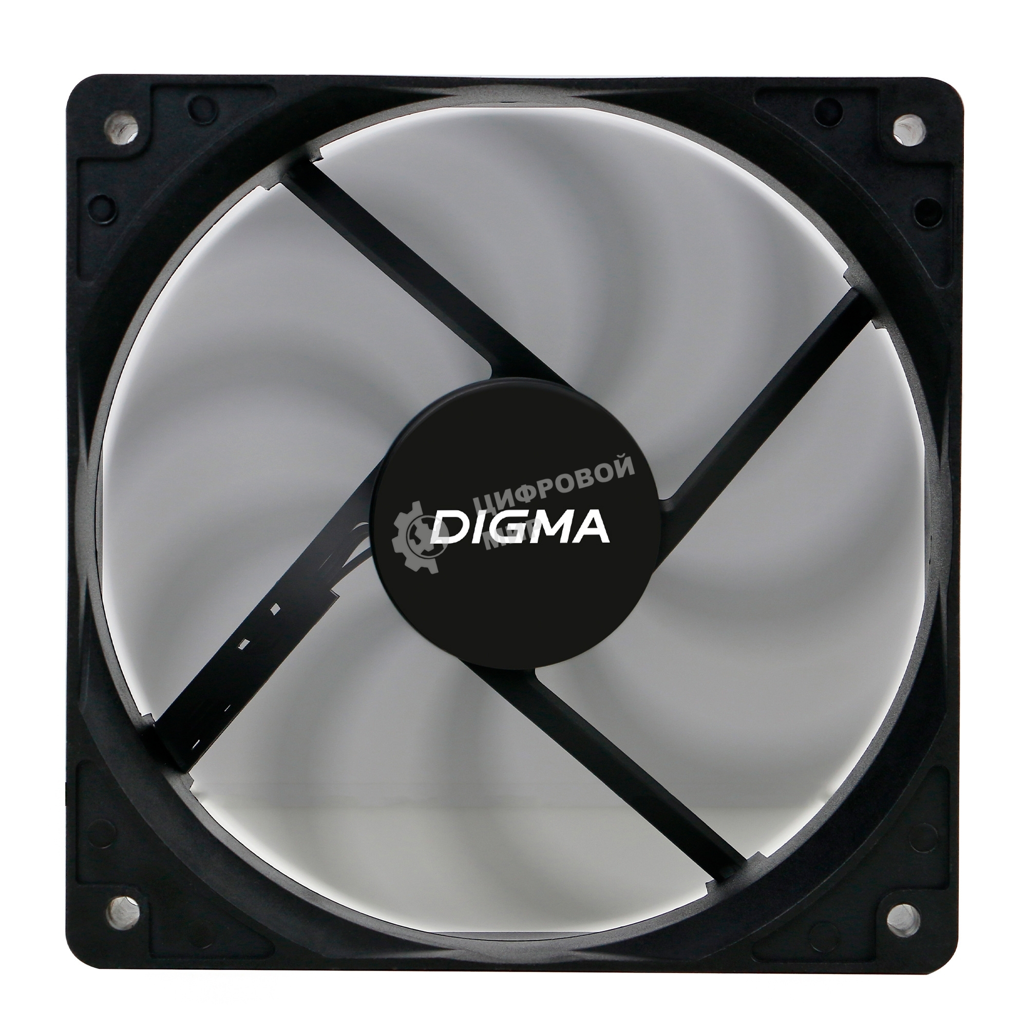 Вентилятор для корпуса Digma DFAN-120-9 черный, 120 мм, 1200 об/мин, 23 дБ, 4 pin