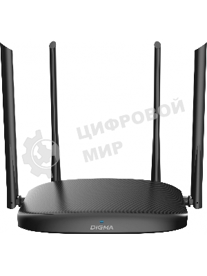 Роутер беспроводной Digma DWR-AC1202 AC1200 10/100/1000BASE-TX черный