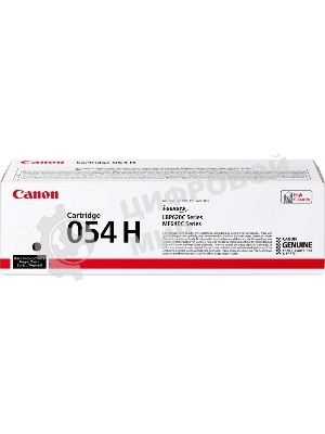 Картридж лазерный Canon 054H BK черный, увеличенной емкости для Canon i-Sensys LBP621Cw, Canon i-Sensys LBP621, Canon i-Sensys LBP623Cdw, Canon i-Sensys LBP623, Canon i-Sensys MF641Cw, Canon i-Sensys MF641, Canon i-Sensys MF643Cdw, Canon i-Sensys MF643, Canon i-Sensys MF645Cx, Canon i-Sensys MF645 3100 стр