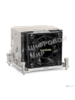 Кулер для процессора ExeGate ESNK-P0048AP4.PWM.2U.2011.Cu серебристый, 60 мм, алюминий/медь, 6800 об/мин, 52 дБ, 4 pin, 135 Вт, 64.5 мм