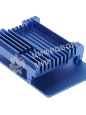 Корпус Qumo Aluminum case with double black fans, Raspberry Pi 4, blue(RS008)