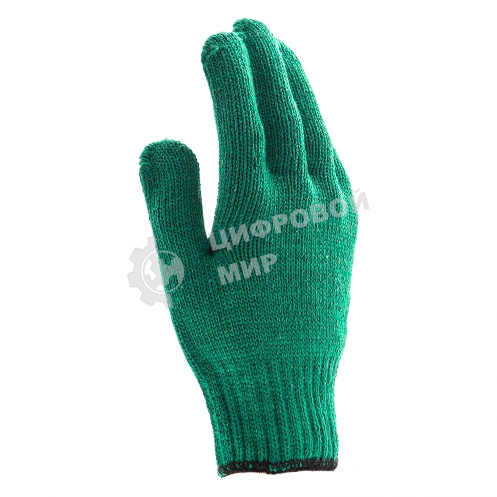 Перчатки трикотажные Сибртех усиленные, гелевое ПВХ-покрытие, 7 класс, зеленые