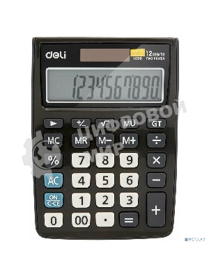 Калькулятор настольный Deli E1238 black черный 12-разр. 1003509