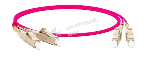 Кабельная сборка Hyperline FC-D2-504-LC/PR-LC/PR-H-10M-LSZH-BK Патч-корд волоконно-оптический (шнур) MM 50/125, OM4, MM 50/125, OM4, LC-LC, duplex, 10G/40G, LSZH, 10м, черный