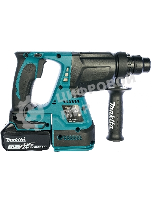 Перфоратор Makita DHR242RFE Перфоратор, ак б\щет,SDS+,{18В,2х3Ач Li-ion,3реж,2.4Дж,0-4700у\м,3.3кг,чем,подсвет,совмест с 4Ач Li-ion}