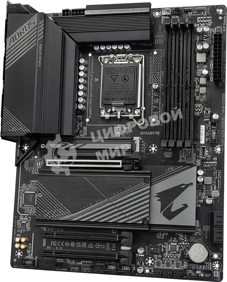 Материнская плата Gigabyte B760 AORUS ELITE AX Soc-1700 Intel B760 4xDDR5 ATX AC`97 8ch(7.1) 2.5Gg RAID+HDMI+DP