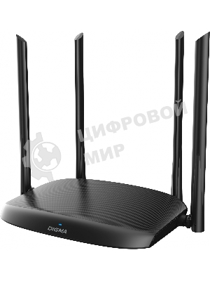 Роутер беспроводной Digma DWR-AC1202 AC1200 10/100/1000BASE-TX черный