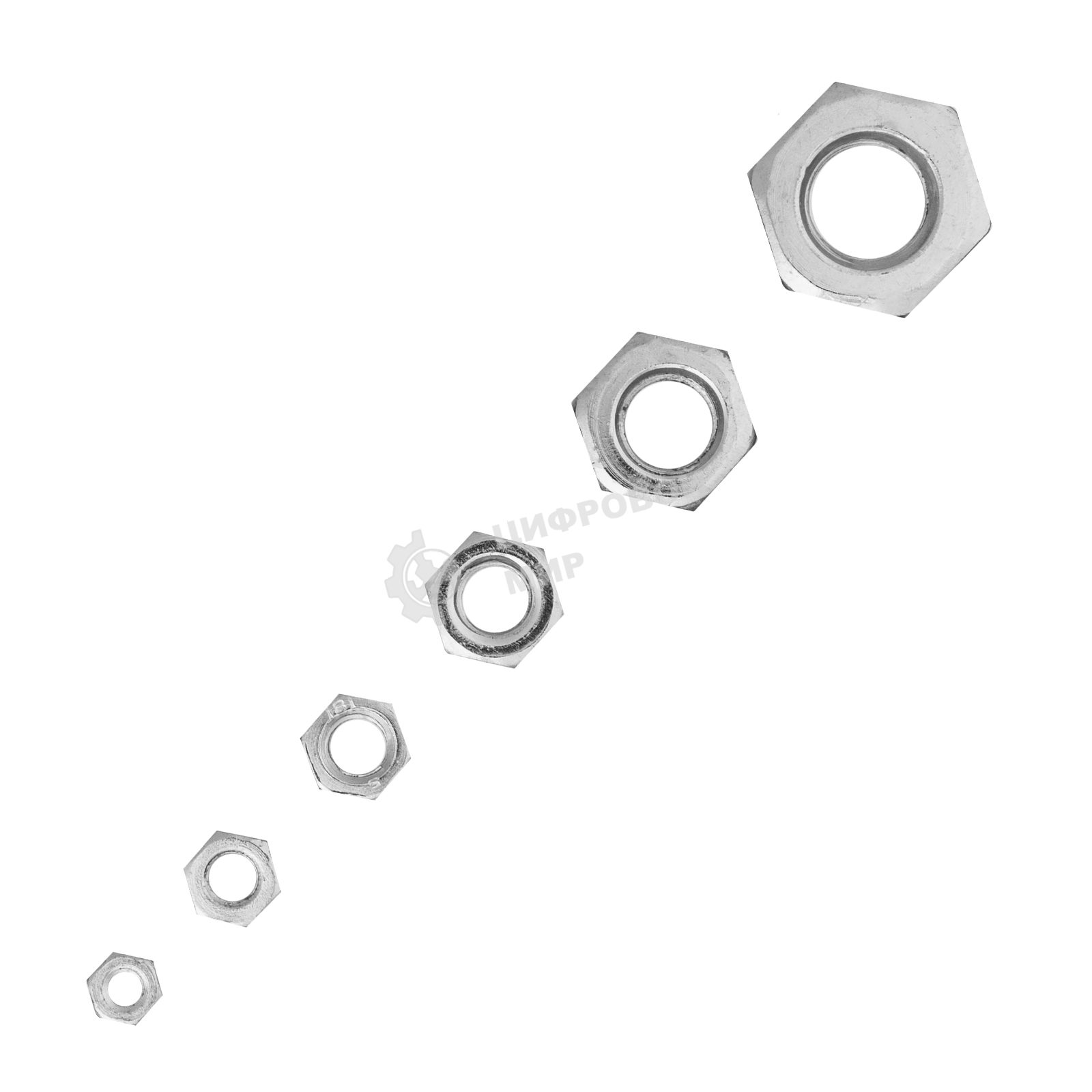 Набор гаек Сибртех М3, М4, М5, М6, М8, М10, 600 предметов