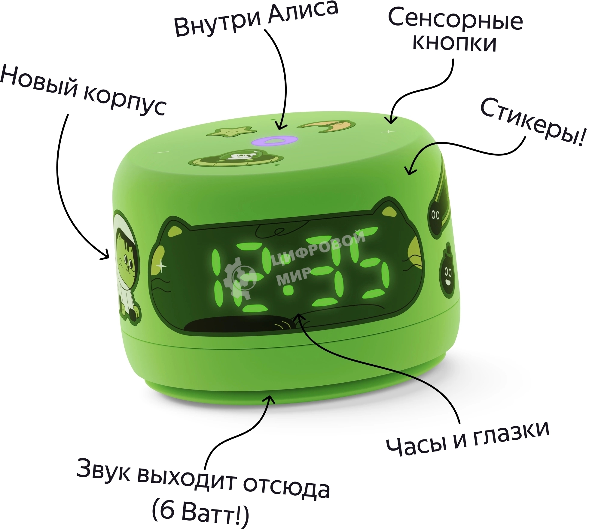 Умная колонка Яндекс Станция Лайт 2 с Алисой на YaGPT, Новая зеленый, 6Вт