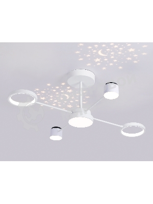 Потолочный светодиодный светильник с пультом Ambrella light FL51631/4+1 WH белый 3000K-6400K 48W 910*745*300 (ПДУ ИК)