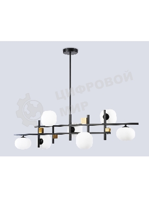 Светильник Ambrella light LH51017/7 BK/BS/FR черный/латунь/белый матовый G9*7 max 28W 1100*240*300