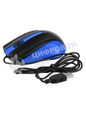 Мышь проводная Acer OMW011 черный/синий, 1200 dpi, USB, кнопки - 3
