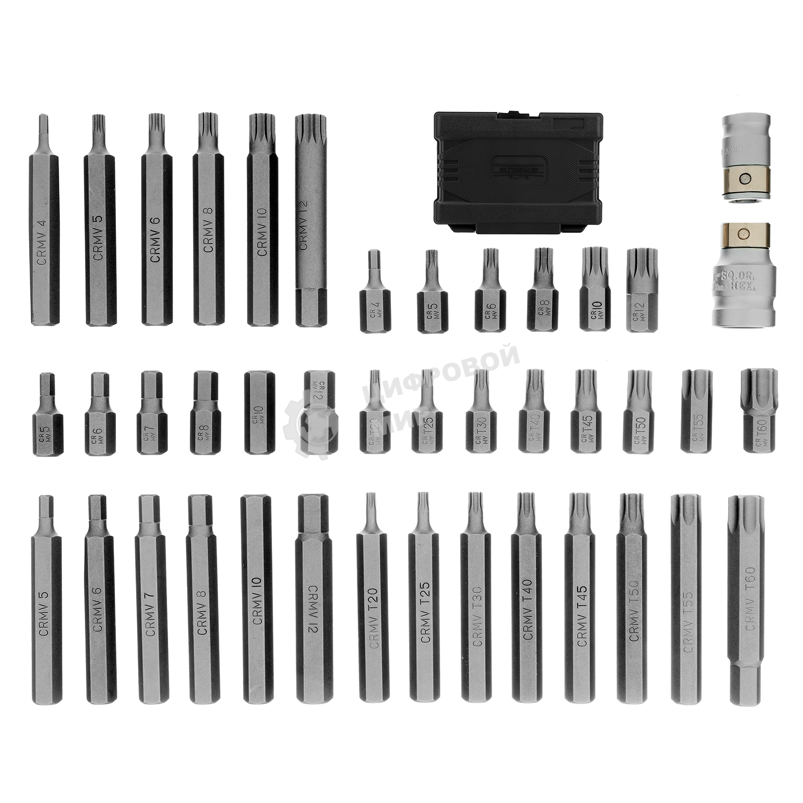 Набор бит Stels HEX, TORX, SPLINE, шестигранный хвостовик 3/8