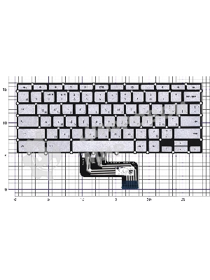 Клавиатура для ноутбука Asus Chromebook C433T серебристая с подсветкой