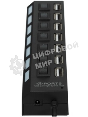 USB-концентратор Gembird UHB-U2P7-02, USB 2.0, USB 7 портов, USB/Адаптер: 5 В / 2 A