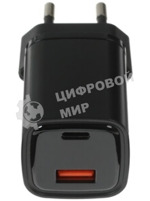 Сетевое зарядное устройство Maxvi A354PD Type-C 20W PD3.0 + USB 2.4A, черный