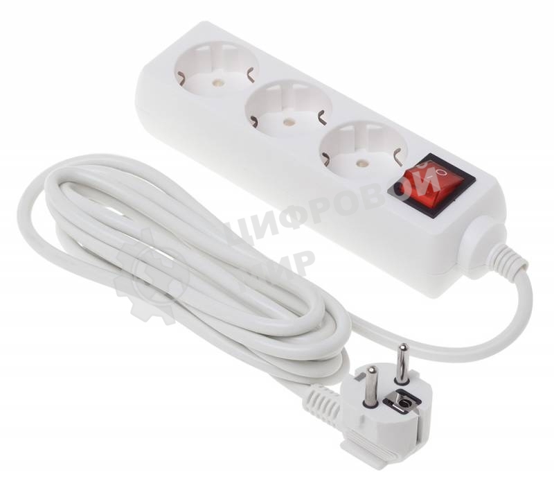 Сетевой фильтр Buro BU-PS3.3/W 3 м, 3 розетки, белый (пакет ПЭ)