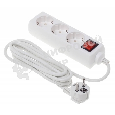 Сетевой фильтр Buro BU-PS3.3/W 3 м, 3 розетки, белый (пакет ПЭ)