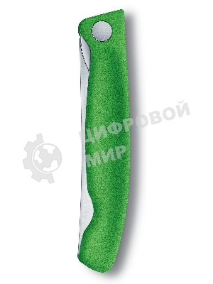 Нож кухонный Victorinox Swiss Classic (6.7836.F4B) стальной для овощей лезв.110мм серрейт. заточка зеленый блистер
