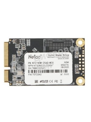 Накопитель SSD Netac N5M, 256Gb, mSATA, R/W 560/520