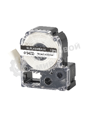 Кассета с лентой S'OK by Sakura Printing BLK6WBA14 для Epson, черный на белом, 14мм/2.5м
