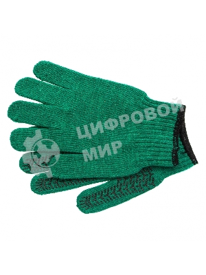 Перчатки трикотажные Сибртех усиленные, гелевое ПВХ-покрытие, 7 класс, зеленые