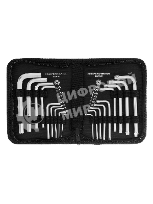 Набор ключей имбусовых Matrix HEX-TORX, 18 шт: HEX 1,5–10 мм, T10-T50, CrV, короткие, сатин.