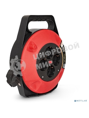 Удлинитель на катушке ExeGate EX286336RUS Master ECS-1-1B (4 евророзетки с заземлением, 10 м, защита от детей, защита от перегрузки, 3х1,0 мм2, 10А/2.2 кВт)