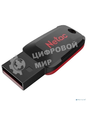 Флешка USB Netac U197 (NT03U197N-016G-20BK), 16Gb, USB 2.0, R/W 25/10, черный/красный