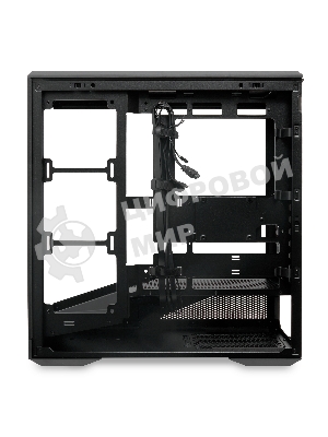 Компьютерный корпус без блока питания HSPD F711-TGbK, Panoramic Full Tower, Black, TG, 0.7 SPCC, no fans ATX, mATX, mITX 190/420/280мм 2x2.5