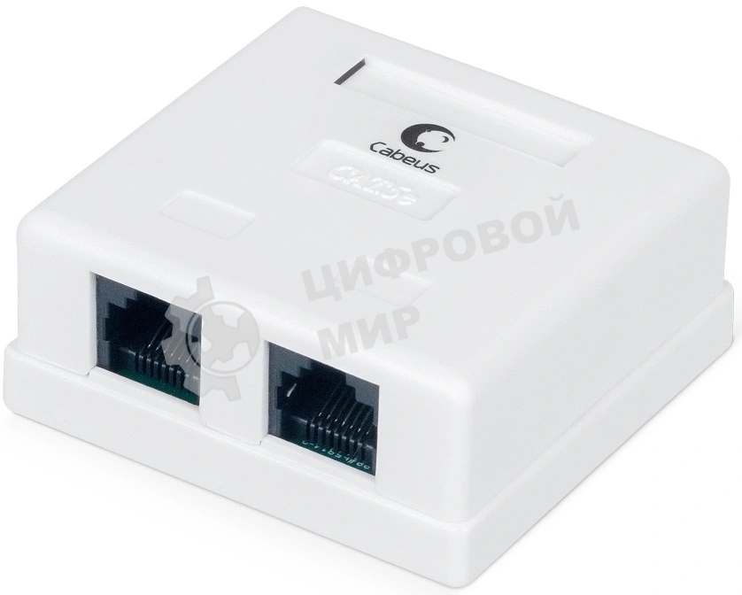 Розетка компьютерная Cabeus WS-8P8C-Cat.5e-2 RJ-45, категория 5e, двойная, внешняя, Dual IDC