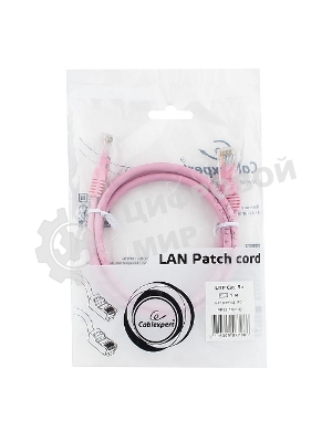 Патч-корд UTP Cablexpert cat.5e, 1м, литой, многожильный, розовый