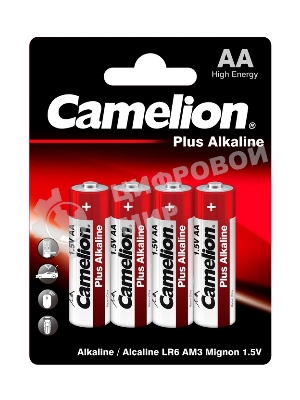 Элемент питания алкалиновый Camelion LR LR6 BL-4 (блист.4шт) 1.5 В