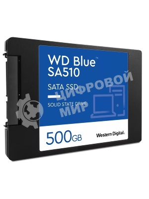 Накопитель SSD WD Blue SA510 WDS500G3B0A, 500GB, SATA III, 2.5