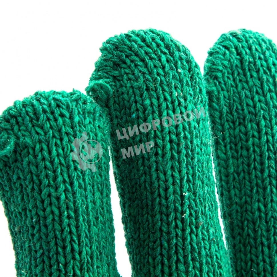 Перчатки трикотажные Сибртех усиленные, гелевое ПВХ-покрытие, 7 класс, зеленые