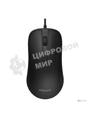 Мышь проводная Philips SPK7214 черный, 1600 dpi, USB, кнопки - 4